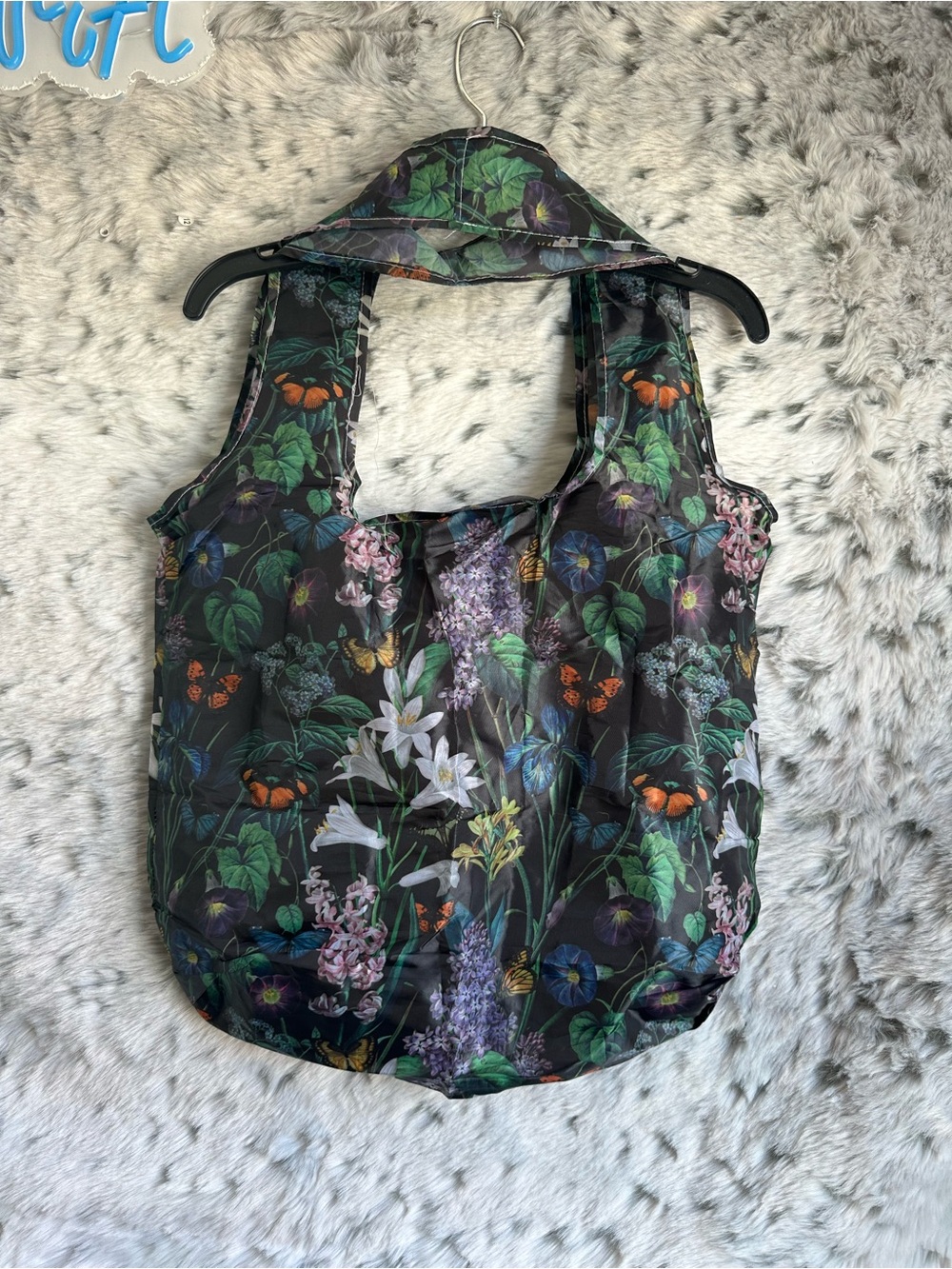 909 Johnny Was Floral Reusable Tote Bag thin nylon - Picture 2 of 3